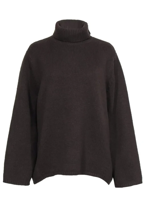 Totême - Dark Brown Oversized Cashmere Blend “Cambridge” Turtleneck Sweater Sz S