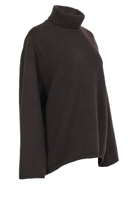 Totême - Dark Brown Oversized Cashmere Blend “Cambridge” Turtleneck Sweater Sz S