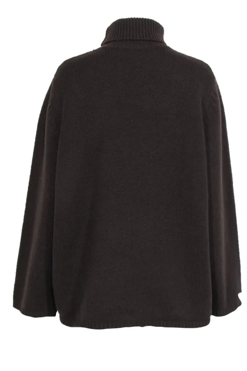 Totême - Dark Brown Oversized Cashmere Blend “Cambridge” Turtleneck Sweater Sz S