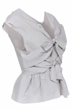 Tove - Beige Bow Front Off the Shoulder Top Sz 8