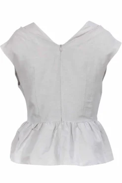 Tove - Beige Bow Front Off the Shoulder Top Sz 8