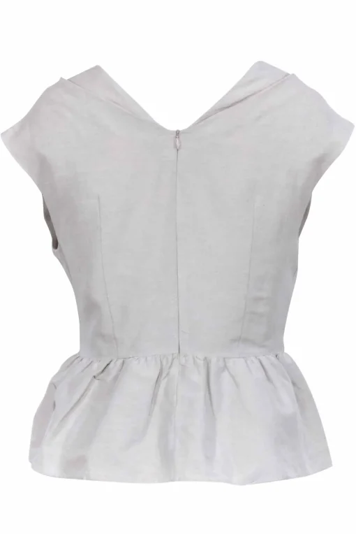 Tove - Beige Bow Front Off the Shoulder Top Sz 8