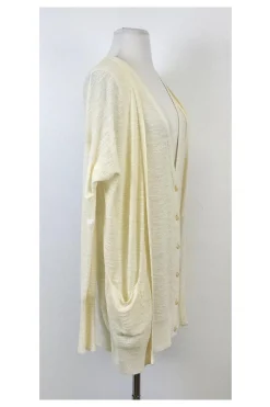 Tracy Reese - Cream Textured Double Placket Cardigan Sz S