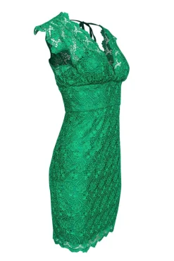 Tracy Reese - Green Floral Lace Sheath Dress Sz 2