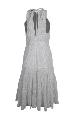 Tracy Reese - Ivory Crochet Lace Sleeveless High Neckline Dress Sz M