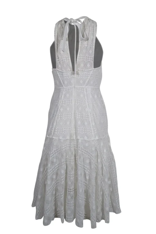 Tracy Reese - Ivory Crochet Lace Sleeveless High Neckline Dress Sz M