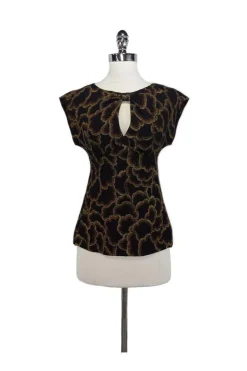 Trina Turk - Black & Brown Silk Blouse Sz P