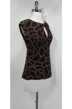 Trina Turk - Black & Brown Silk Blouse Sz P