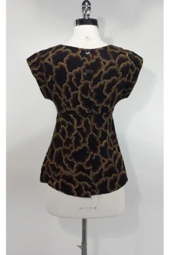 Trina Turk - Black & Brown Silk Blouse Sz P