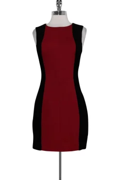 Trina Turk - Black & Burgundy Fitted Dress Sz 2