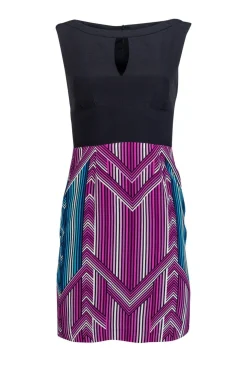 Trina Turk - Black & Multicolored Sheath Dress Sz 0
