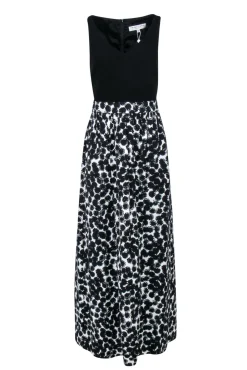 Trina Turk - Black & White Abstract Print Sleeveless Gown Sz 2