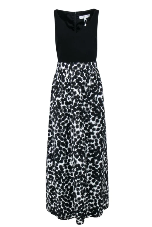 Trina Turk - Black & White Abstract Print Sleeveless Gown Sz 2