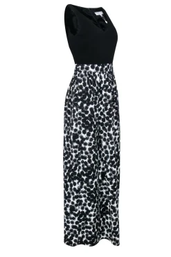 Trina Turk - Black & White Abstract Print Sleeveless Gown Sz 2