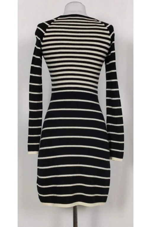 Trina Turk - Black & White Wool Striped Dress Sz P
