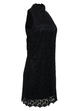 Trina Turk - Black Floral Lace Sleeveless Shift Dress Sz 4