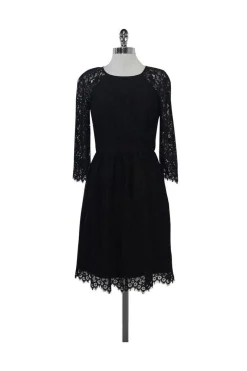 Trina Turk - Black Lace Fit & Flare Dress Sz 2