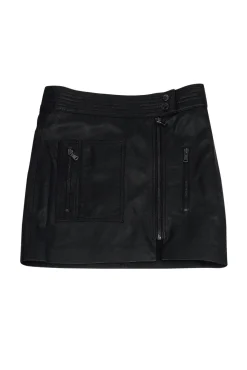 Trina Turk - Black Leather Miniskirt Sz 0