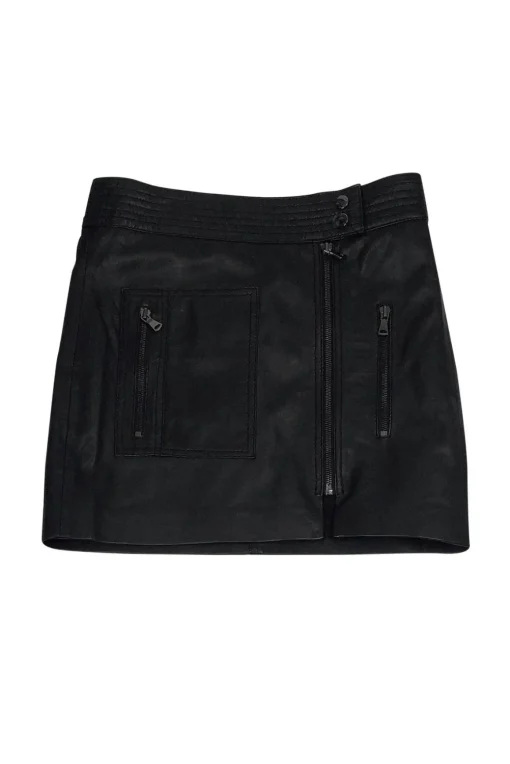 Trina Turk - Black Leather Miniskirt Sz 0