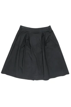 Trina Turk - Black Pleated Button-Up A-Line Skirt Sz S