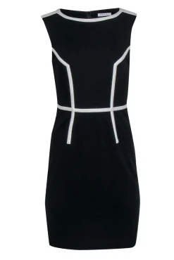 Trina Turk - Black Sheath Dress w/ White Piping Sz 2