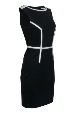 Trina Turk - Black Sheath Dress w/ White Piping Sz 2
