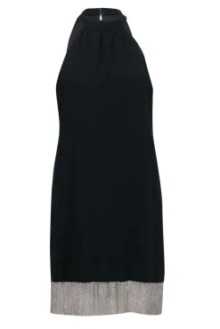 Trina Turk - Black Sleeveless Sheath Dress w/ Rhinestone Trim Sz M