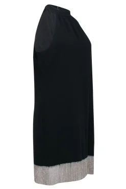 Trina Turk - Black Sleeveless Sheath Dress w/ Rhinestone Trim Sz M