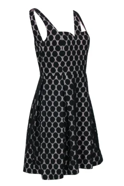 Trina Turk - Black Sleeveless Circle Overlay A-Line Dress Sz M