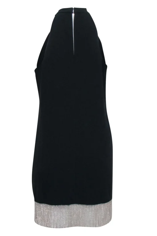 Trina Turk - Black Sleeveless Sheath Dress w/ Rhinestone Trim Sz M