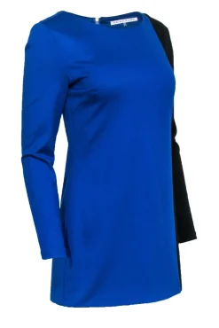 Trina Turk - Blue & Black Color Block Long Sleeve Dress Sz 4