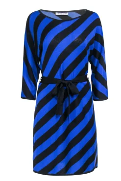 Trina Turk - Blue & Black Stipe Knit Dress Sz L