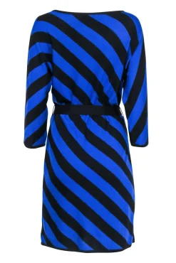 Trina Turk - Blue & Black Stipe Knit Dress Sz L
