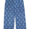 Trina Turk - Blue Bohemian Print Drawstring Wide Leg Pants Sz S