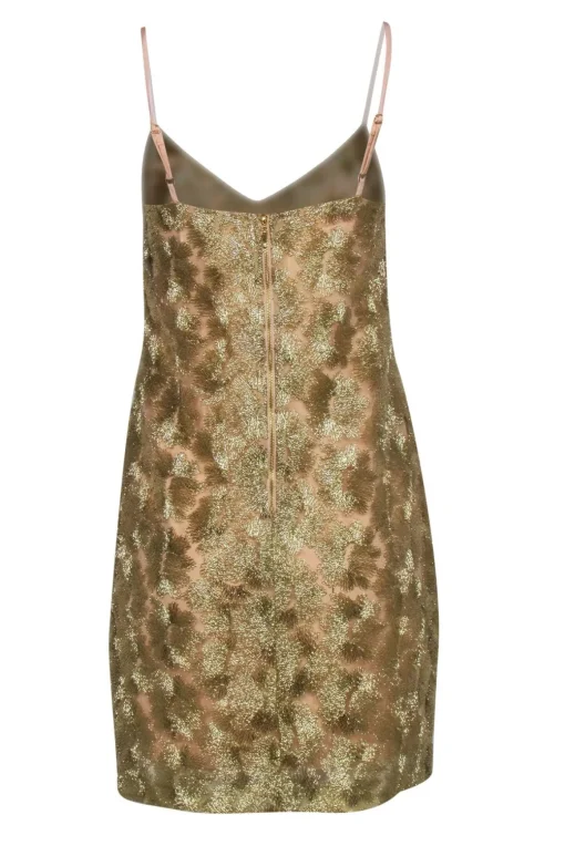 Trina Turk - Gold Metallic Sleeveless Mini Dress Sz 4