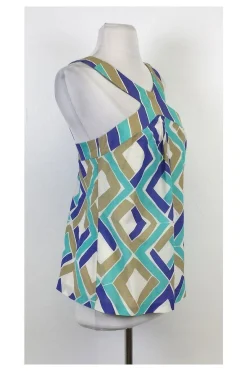 Trina Turk - Multicolor Geo Print Silk Top Sz 4