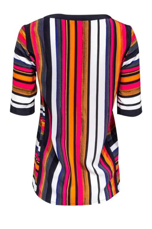 Trina Turk - Multicolor Striped Silk Top Sz P