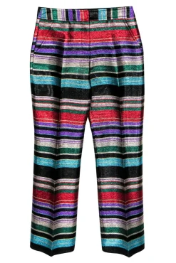 Trina Turk - Multicolored Sparkle Striped Trousers Sz 0