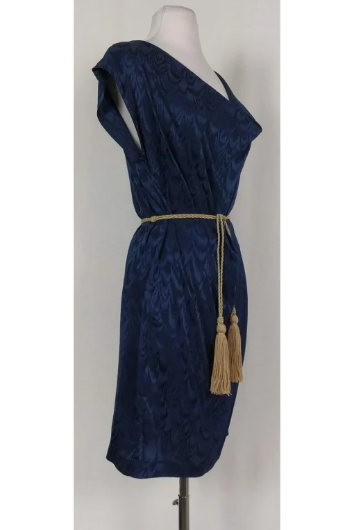 Trina Turk - Navy Blue Silk Dress w/ Rope Belt Sz 2