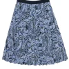 Trina Turk - Navy Silk Paisley Pleated Midi Skirt Sz 4