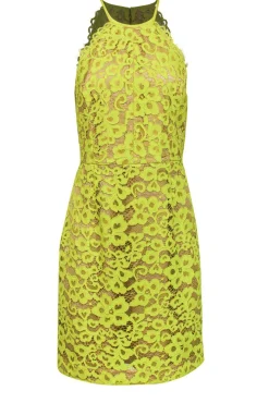 Trina Turk - Neon Yellow Lace Fit & Flare Dress Sz 10