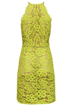 Trina Turk - Neon Yellow Lace Fit & Flare Dress Sz 10