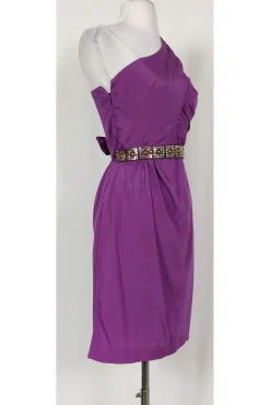 Trina Turk - One Shoulder Purple Silk Dress Sz 2