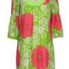 Trina Turk - Pink & Green Floral Silk Shift Dress Sz 8