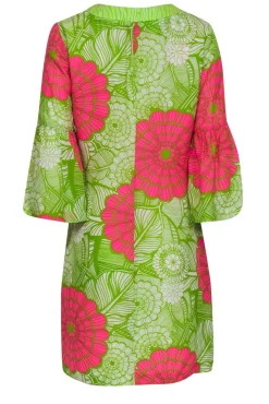 Trina Turk - Pink & Green Floral Silk Shift Dress Sz 8