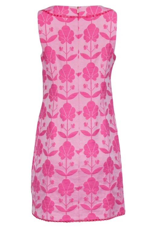 Trina Turk - Pink Floral Brocade Shift Dress Sz 8