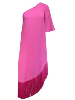 Trina Turk - Pink One Shoulder Fringe Trim Dress Sz XS