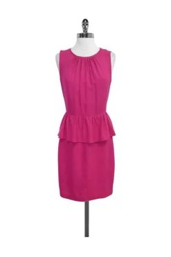 Trina Turk - Pink Peplum Sleeveless Dress Sz 4