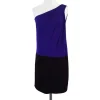 Trina Turk - Purple & Brown Colorblock One Shoulder Dress Sz 2