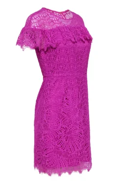 Trina Turk - Purple Lace Cap Sleeve Dress Sz 6
